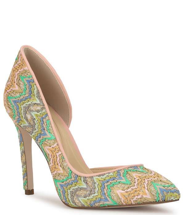 ジェシカシンプソン レディース シューズ ヒール Jessica Simpson Prizma Rainbow Chevron Raffia dOrsay Pumps Blue Green ブルー