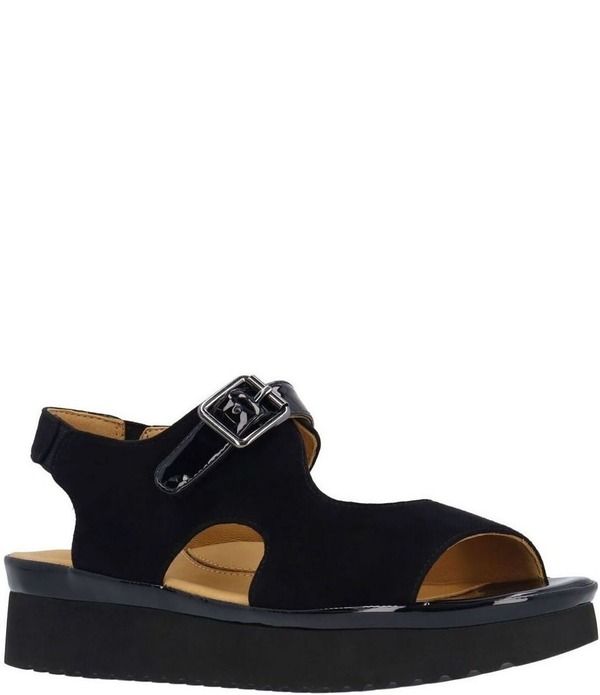 ラモールドピード レディース シューズ サンダル プラットフォーム スエード LAmour Des Pieds Azenor Suede and Patent Platform Wedge Sandals Black ブラック