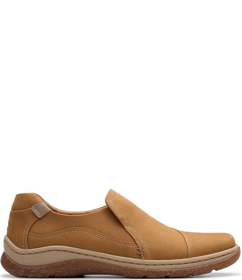 クラークス レディース シューズ スニーカー スエード Clarks Orlene Slip Nubuck Suede Slip On Sneakers Light Tan タン