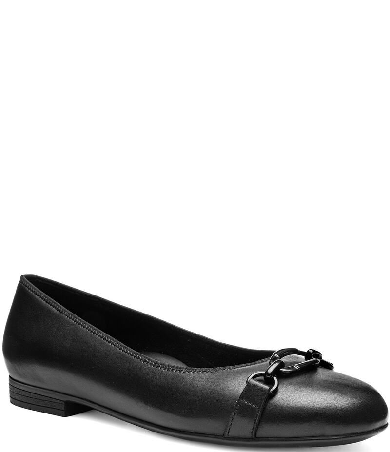 アラ レディース シューズ パンプス レザー ara Siene Leather Chain Strap Flats Black ブラック