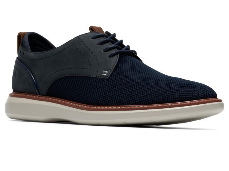 クラークス メンズ シューズ オックスフォード Clarks Brantin Plainavy Knit ネイビー