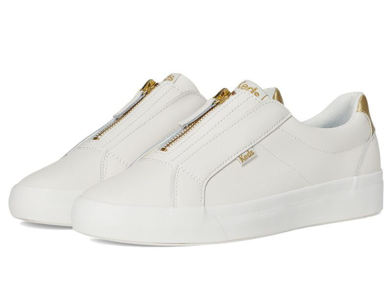 ケッズ レディース シューズ スニーカー Keds Pursuit Zip SnowhiteGold Leather ホワイト