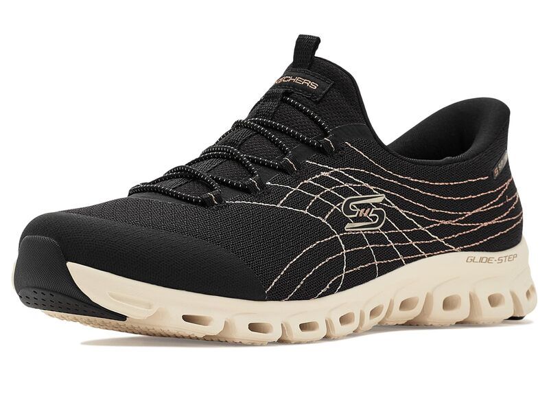 スケッチャーズ レディース シューズ スニーカー Skechers GlideStep Hands Free SlipIns w Emboridery BlackBlack ブラック