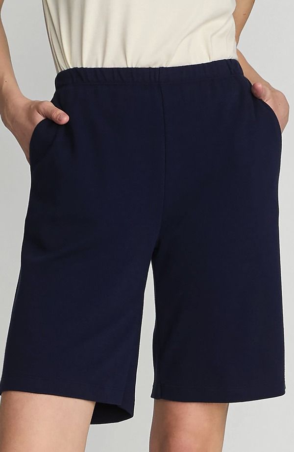 ランズエンド レディース ボトムス ハーフパンツ・ショーツ ショートパンツ ニット Lands End Sport Knit High Rise Shorts Radiant Navy ネイビー