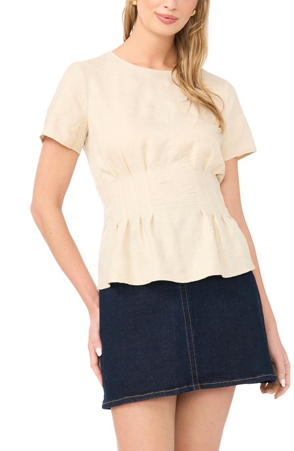 ヴィンスカムート レディース トップス シャツ Vince Camuto Pleat Waistop Sandrift サンド