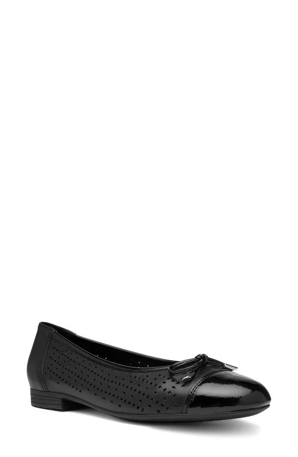 アラ レディース シューズ パンプス キャップ ara Sangria Cap Toe Flat Black ブラック