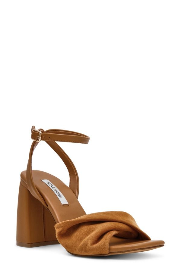 スティーブ マデン レディース シューズ パンプス サンダル アンクル Steve Madden Mandy Ankle Strap Sandal Chestnut Suede