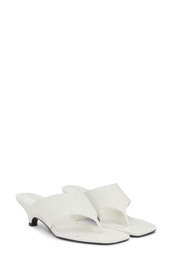 リフォーメーション レディース シューズ ヒール サンダル Reformation Sherlyn Wedge Thong Sandal White Leather ホワイト