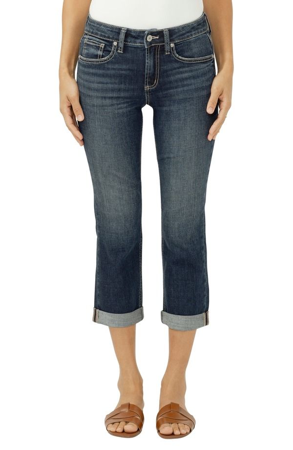 シルバー ジーンズ レディース ボトムス カジュアルパンツ キャップ Silver Jeans Co Suki Americana Curvy Mid Rise Capri Jeans Dreamscape