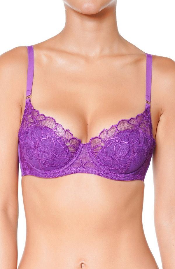 ユイット レディース アンダーウェア ブラジャー レース Huit Symphonie Underwire Lace Bra Purple パープル
