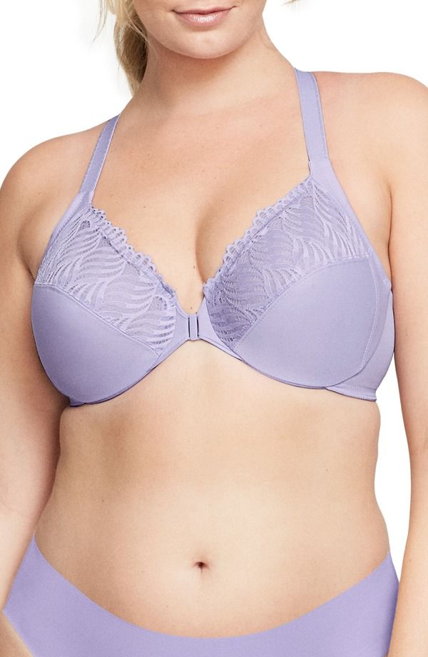 グラマライズ レディース アンダーウェア ブラジャー Glamorise WonderWire Front Close TBack Underwire Bra Soft Lilac ライラック