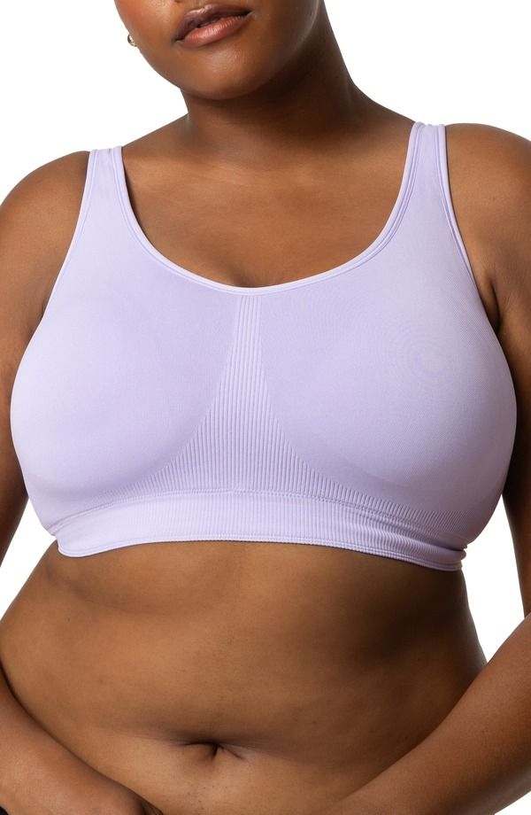 カービークチュール レディース アンダーウェア ブラジャー Curvy Couture Smooth Seamless Wirelessports Bra Lavender Mist ラベンダー