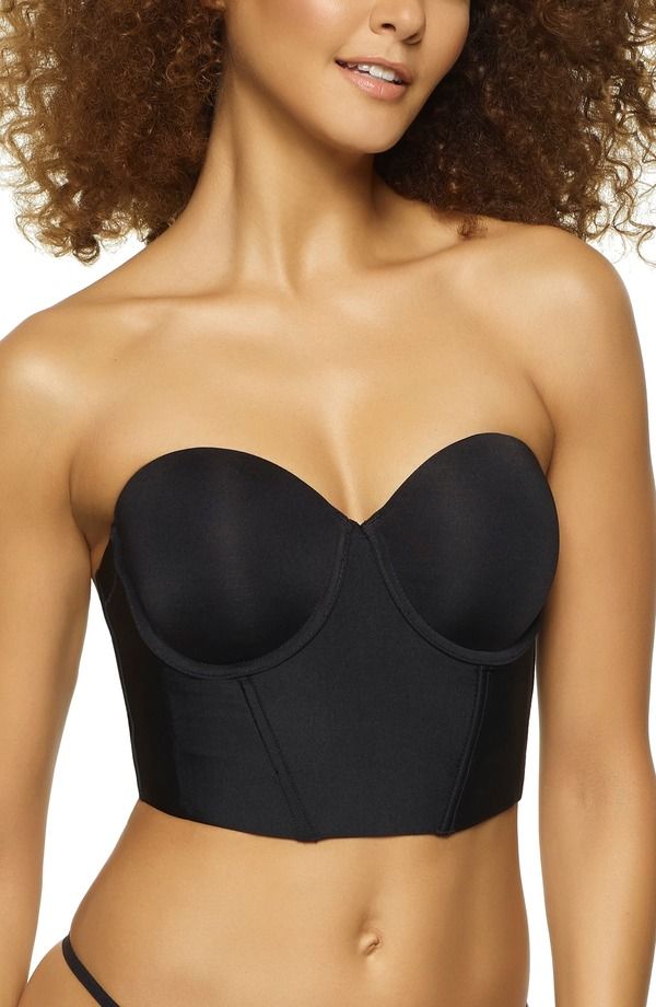 フェリナ レディース アンダーウェア ブラジャー ストラップレス Felina Longline Convertible Strapless Underwire Bra Black ブラック