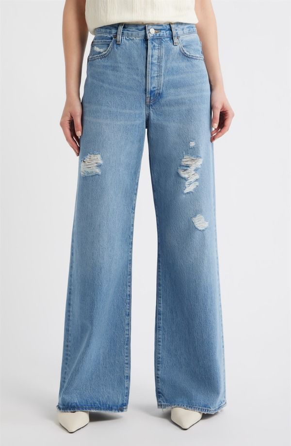 フレーム レディース ボトムス デニムパンツ ワイドレッグ ジーンズ FRAME The Loose Ripped Wide Leg Jeansundrop