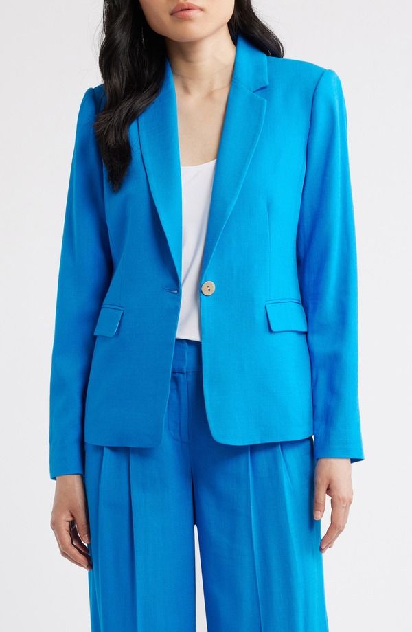 タハリエーエスエル レディース アウター ジャケット・ブルゾン ブレザー Tahari ASL OneButton Blazer Blue Jewel ブルー