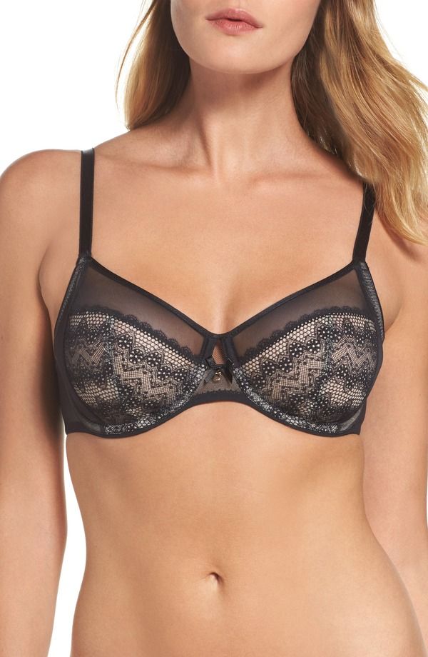 シャンテル レディース アンダーウェア ブラジャー Chantelle Lingerie Revele Moi Perfect Fit Underwire Bra Black Nude ブラック
