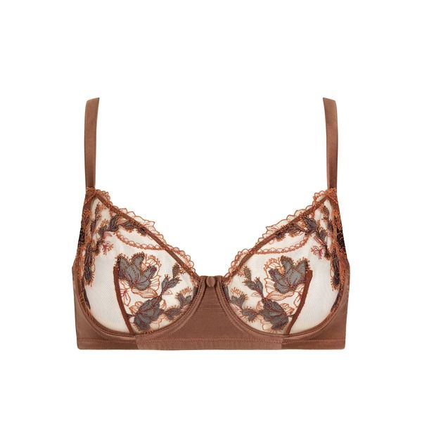 ユイット レディース アンダーウェア ブラジャー Huit Poeme Underwire Bra Brown ブラウン