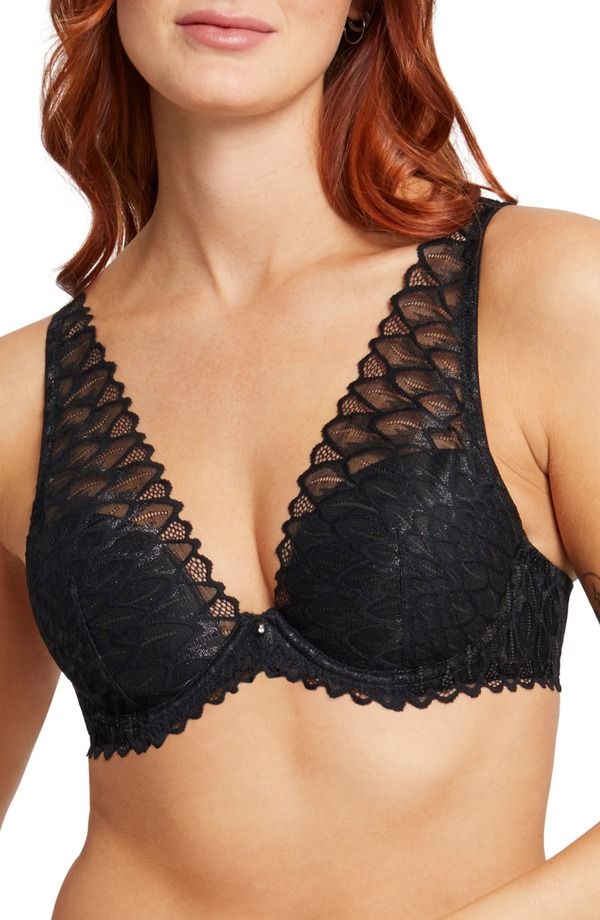 モンテル インティメイツ レディース アンダーウェア ブラジャー レース Montelle Intimates Lacey Mystique Lace Underwire Bra Black ブラック