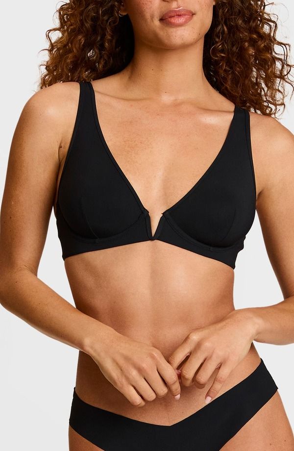 コマンドー レディース アンダーウェア ブラジャー Commando Classic Plunge Underwire Bra Black ブラック