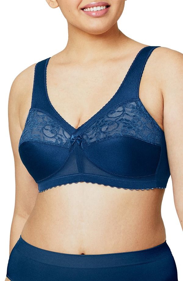 グラマライズ レディース アンダーウェア ブラジャー Glamorise MagicLift Original Support Bra Blue ブルー