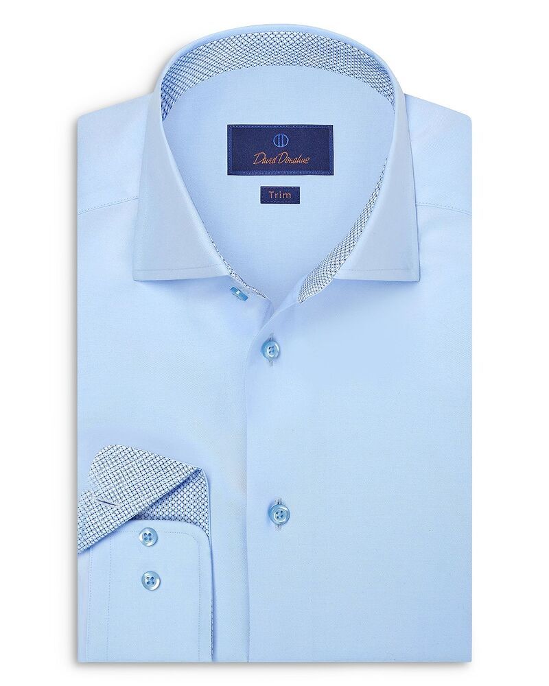 デイビッドドナヒュー メンズ トップス シャツ Davidonahue Trim Fitwill Solidresshirt Sky