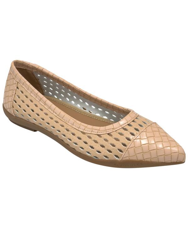 エアロソールズ レディース シューズ スリッポン・ローファー Aerosoles Womens Dala SlipOn Ballet Flats Beige Faux Open Weave ベージュ
