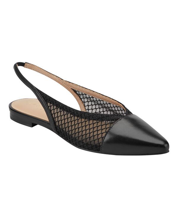 マーク・フィッシャー レディース シューズ パンプス メッシュ Marc Fisher LTD Womens Davin Mesh Slingback Dress Flats Black MeshLeather ブラック