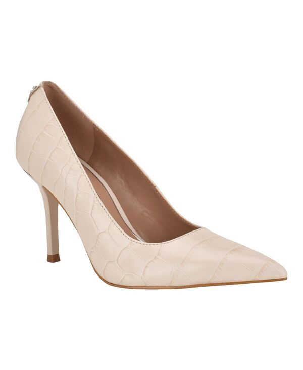 ゲス レディース シューズ パンプス ヒール GUESS Womens Prindy Square Topline Pointed Toe Fashion Heel Ivory Croco Leather アイボリー