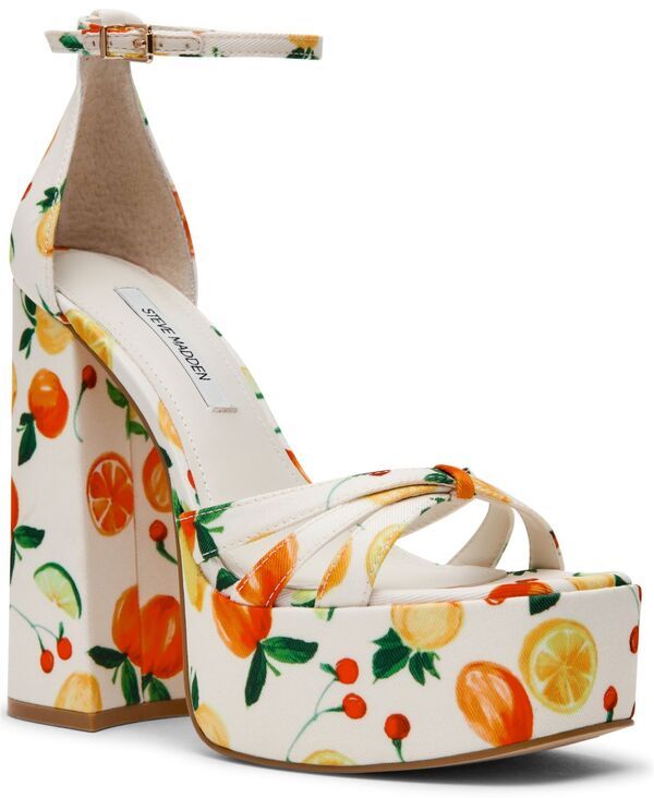 スティーブ マデン レディース シューズ サンダル プラットフォーム ヒール Steve Madden Womens Retro Strappy Block Heel Platform Dressandals Fruit Multi マルチカラー