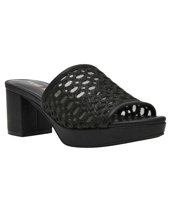 アンクライン レディース シューズ サンダル プラットフォーム ヒール Anne Klein Womens Paros Platform Block Heel Dressandals Black ブラック