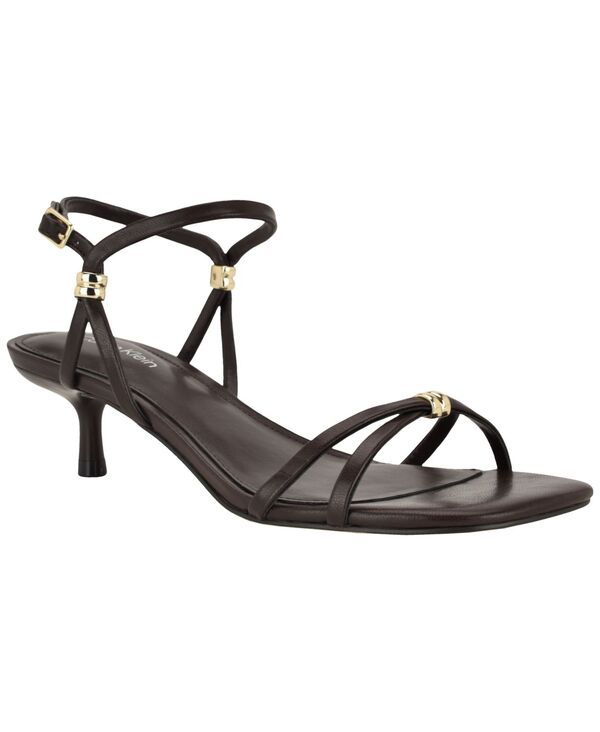 カルバンクライン レディース シューズ サンダル ヒール Calvin Klein Womens Rivine Strappy Kitten Heel Dressandals Dark Brown ブラウン