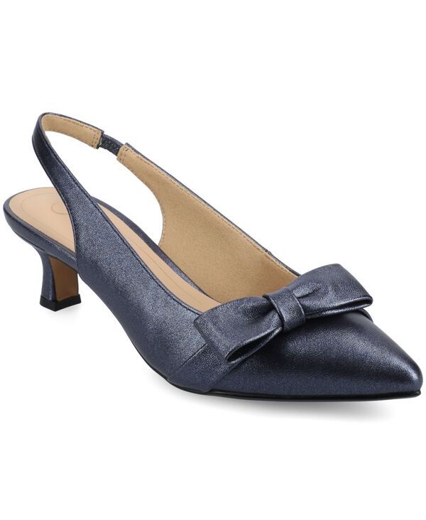 ジュルネ コレクション レディース シューズ パンプス ヒール Journee Collection Womens Paloma Bow Kitten Heel Slingback Pumps BlueSpark ブルー