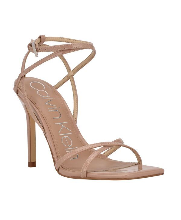 カルバンクライン レディース シューズ サンダル Calvin Klein Womens Tegin Strappy High Stiletto Dressandals Nude Patent