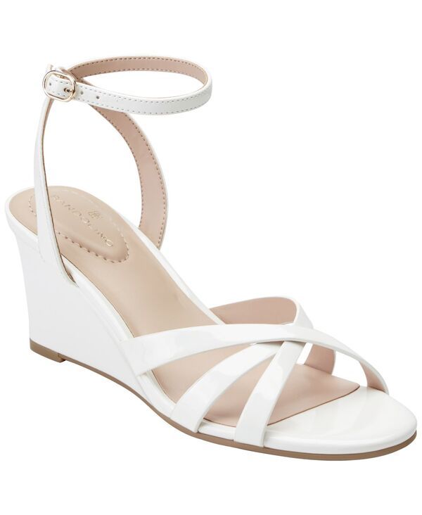 バンドリーノ レディース シューズ サンダル Bandolino Womens Adler Strappy Wedge Dressandals White Patent ホワイト