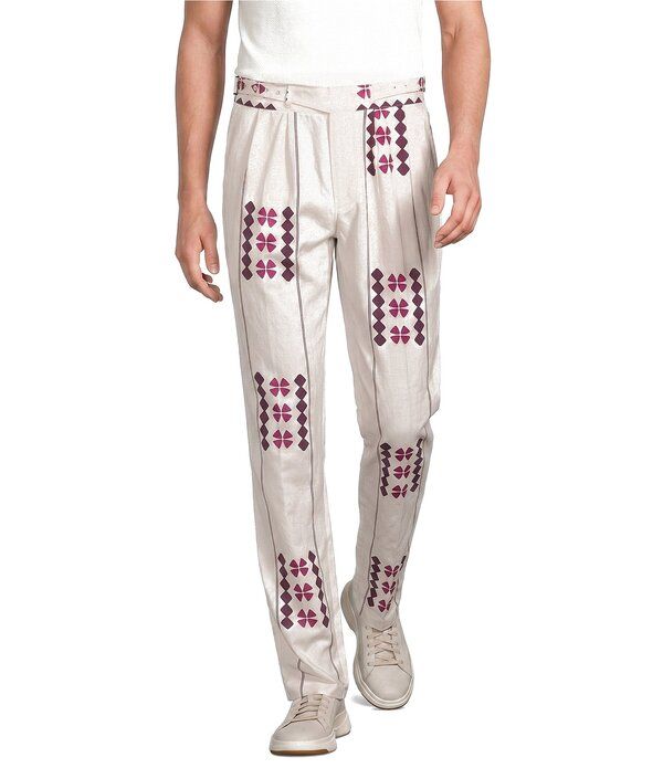 ムラノ メンズ ボトムス カジュアルパンツ プリント Muranoaxaca Collection Gurkha Printed Suit Separates Pants Eggshell