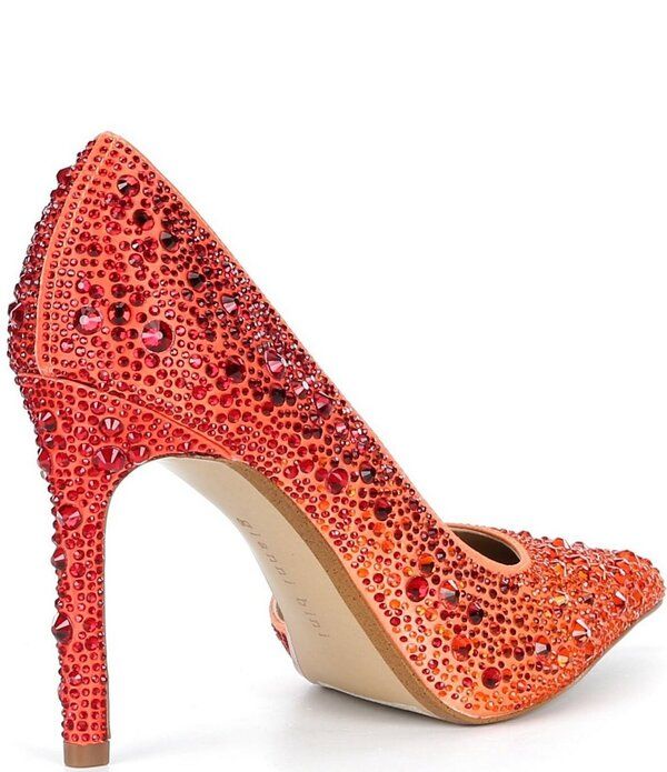 ジャンビニ レディース シューズ パンプス Gianni Bini Therry Four Multi Rhinestone dOrsay Stiletto Pumps TangerineOrange オレンジ