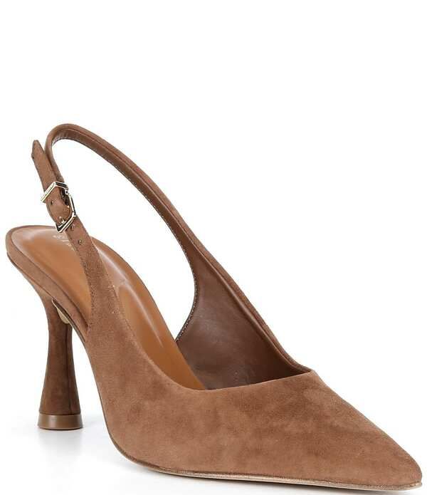 ジャンビニ レディース シューズ ヒール スエード Gianni Bini Ellanor Suede Pointed Toe Slingback Pumps Pecan Pie