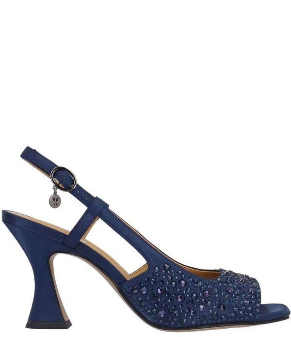 ジェイレニー レディース シューズ サンダル サテン J Renee Loredana Rhinestone Satin Slingback Dressandals Navy ネイビー