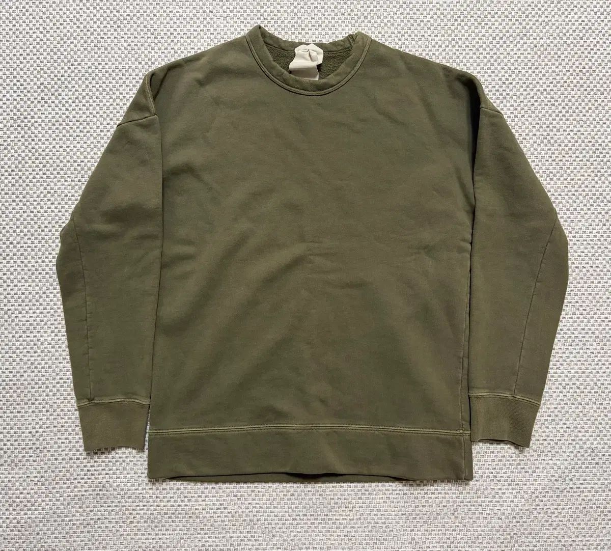 S テンシー(Ten C) ロゴ パッチ メンズ スウェットシャツ スウェット カーキオリーブ 新品