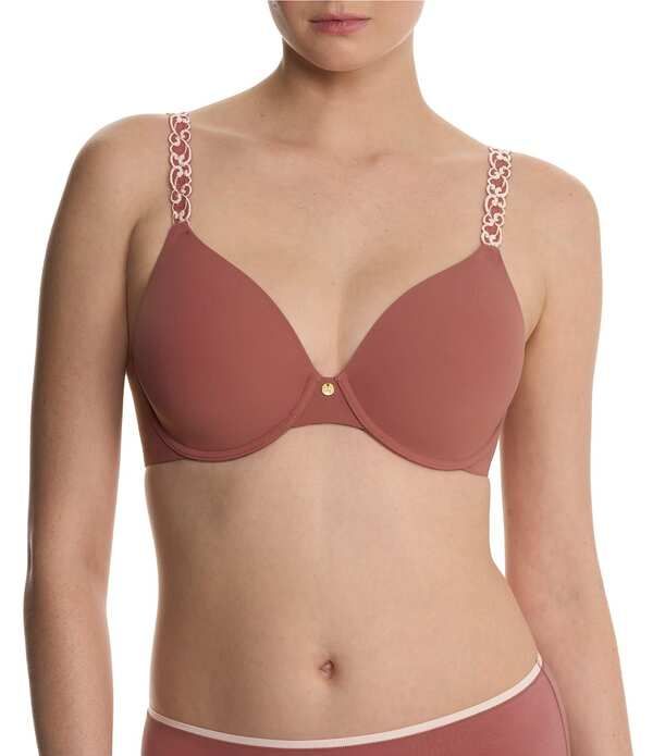 ナトリ レディース アンダーウェア ブラジャー Tシャツ Natori Pure Luxe Seamless FullBusted Underwire UBack Contour TShirt Bra RosePeach ピーチ
