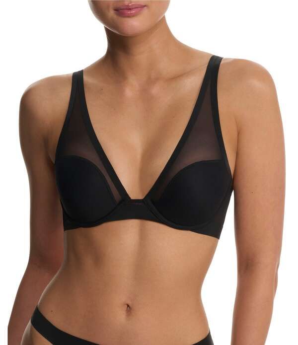 ナトリ レディース アンダーウェア ブラジャー メッシュ Tシャツ Natori True Zen Mesh Plunge TShirt Bra Black ブラック 18,360円