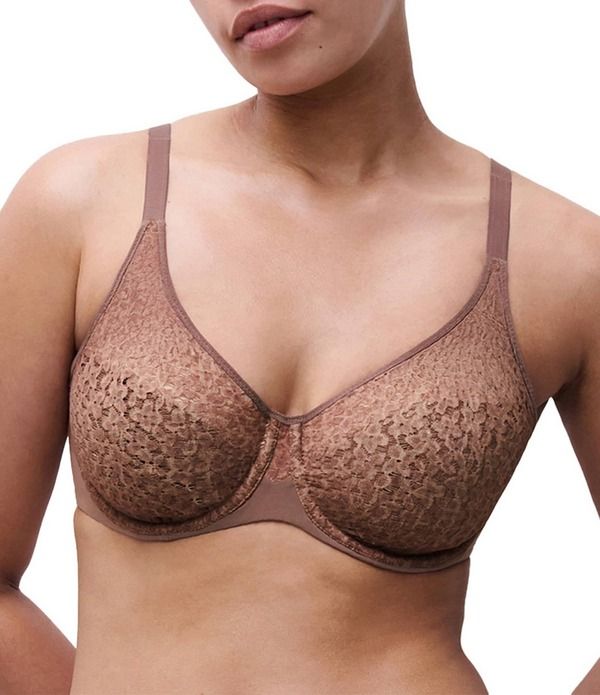シャントル レディース アンダーウェア ブラジャー フラワー柄 Tシャツ レース フラワー Chantelle Norah Floral Stretch Lace Full Coverage TShirt Seamless Bra Wild Brown ブラウ