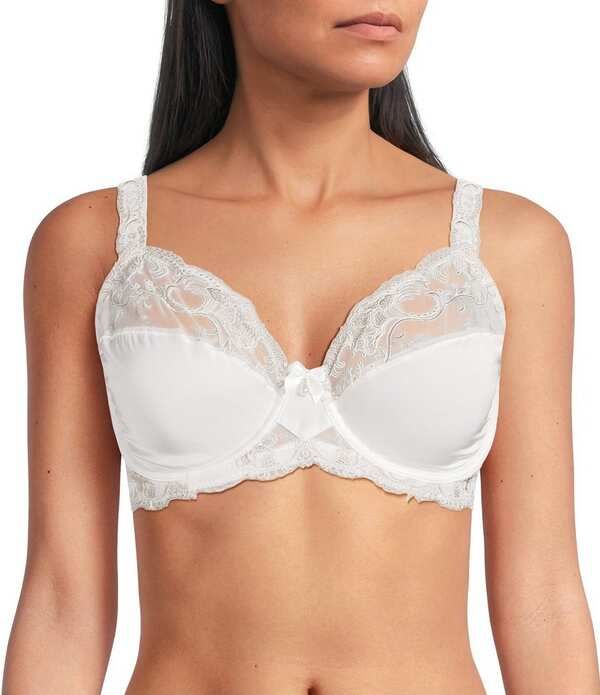 モダン ムーブメント レディース アンダーウェア ブラジャー サテン 刺繍 Modern Movement Satin Cut Sewn Embroidered Bra IvoryTaupe アイボリー