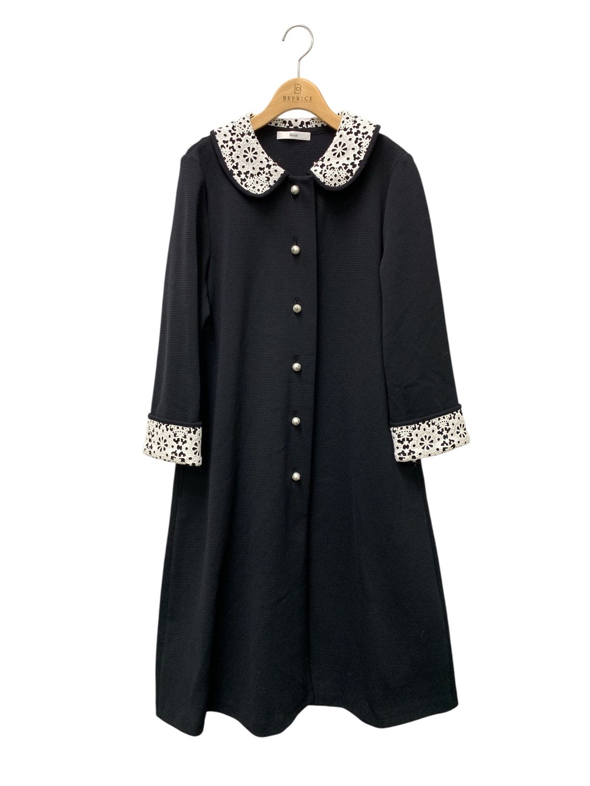 ルネ Knit Coat 6512160 コート 38 ブラック ITYJQ25MY2HZ