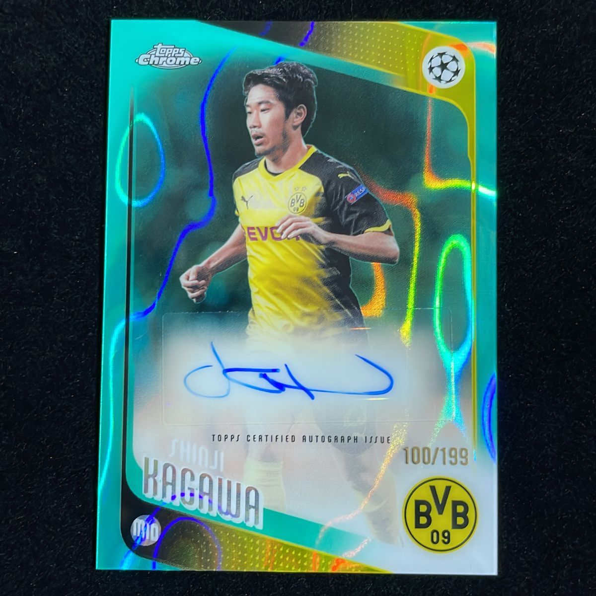 香川真司 Shinji Kagawa Topps Chrome UCC 2025-26 /199 Aqua Lava