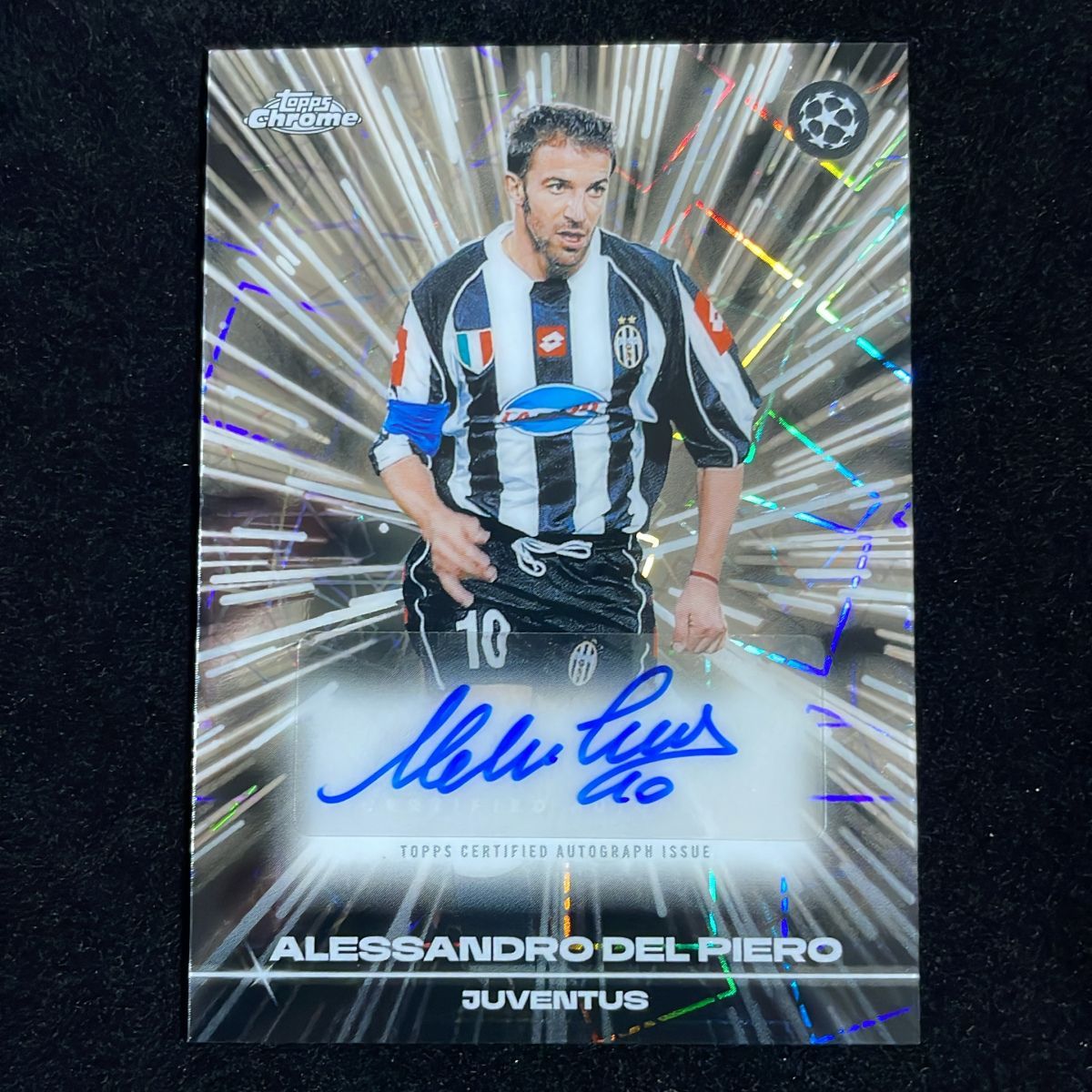 Alessandro del Piero アレッサンドロ・デル・ピエロ Topps Chrome UCC Black Lazer 2025-26 Auto サイン 直筆 Juventus