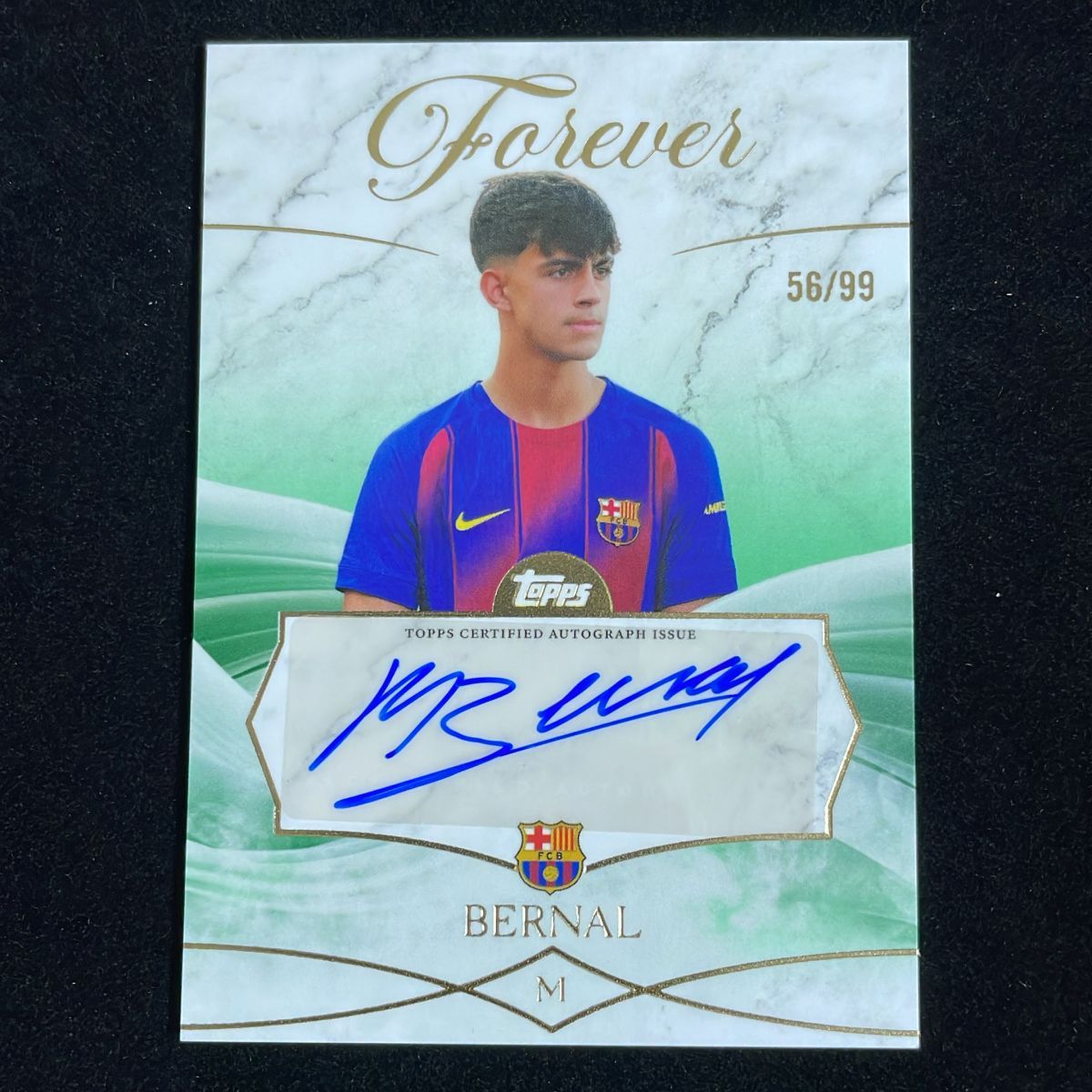 Marc Bernal マルク・ベルナル Topps Forever 2025-26 /99 Green Auto 直筆 サイン FC Barcelona