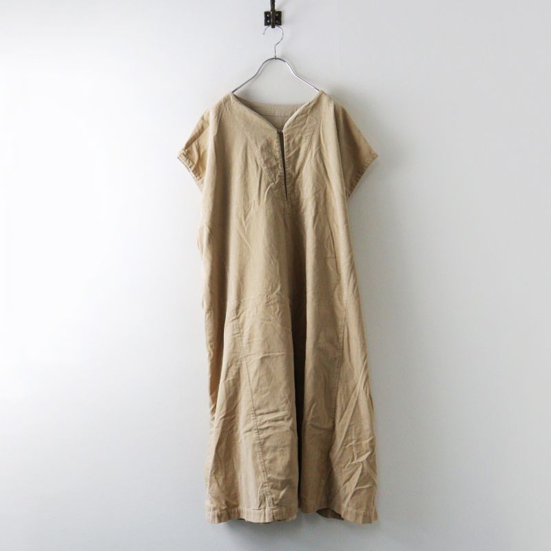 2022AW ネストローブ nest Robe 別珍 スリーブレス2wayワンピース F＼ベージュ ドレス ベロア ベルベット【2400014994506】