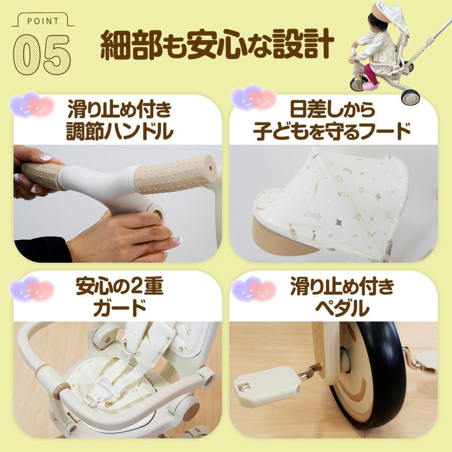 新品・未使用】 三輪車 レッド 手押し棒付き 2歳 1歳 3歳 4歳 5歳 子供 