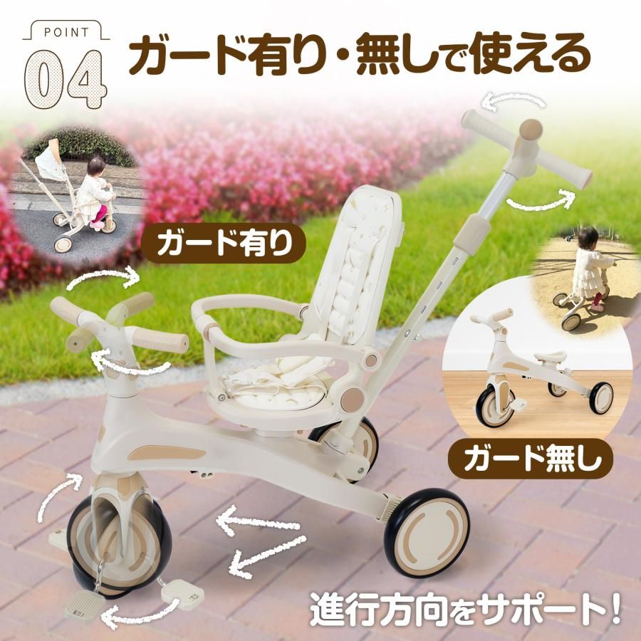 新品・未使用】 三輪車 レッド 手押し棒付き 2歳 1歳 3歳 4歳 5歳 子供 